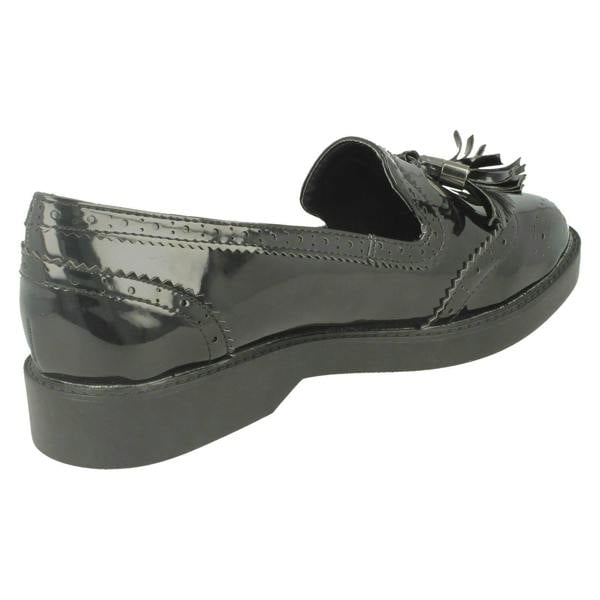 Spot On Ladies Spot On Mid Heel Tassel Vamp Brougue Shoe