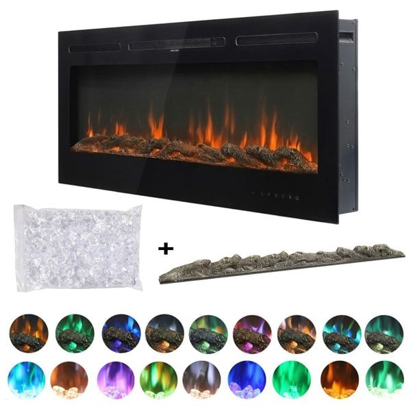 60 Inch Insert Electric Fireplace Heater Wall Mounted Electric Fireplace 1500w Black Fireplaces Living and Home