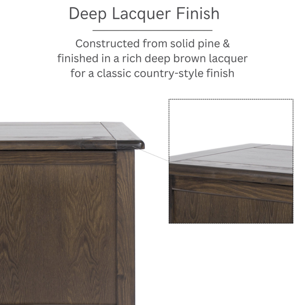 Core Products Boston Bedroom Storage Trunk Chest, Lacquer Finish