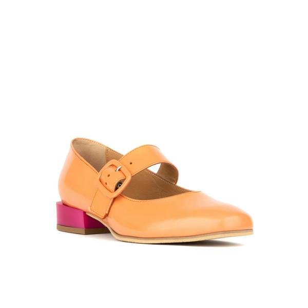 Embassy London Bliss - Coral & Rose - Women's block heel square toe patent leather Mary-Jane
