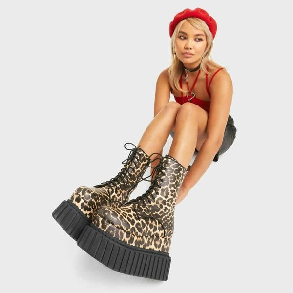 Lamoda Jungle Queen Brown Leopard Flat Shoes with Cushioned Comfort Stylish