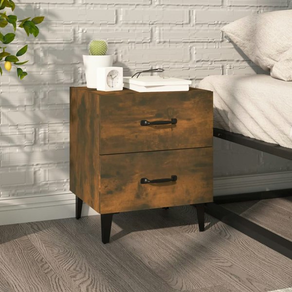 Berkfield Bedside Cabinet Smoked Oak 40x35x47.5 cm