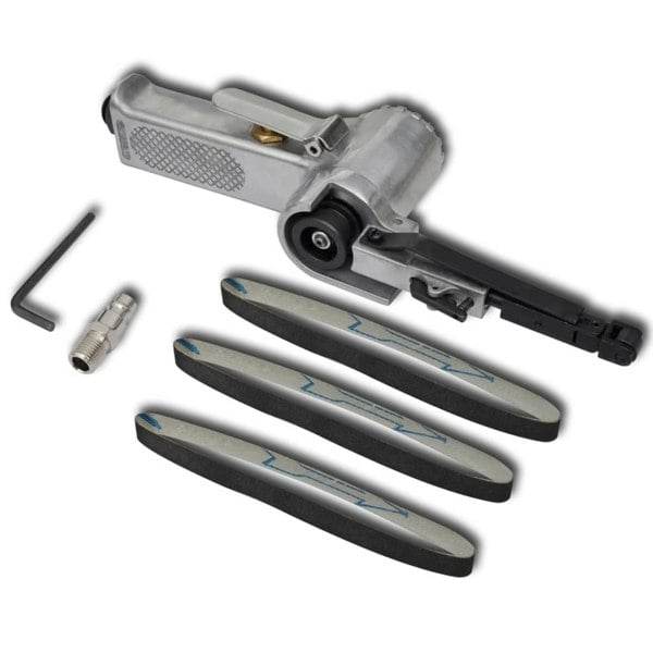 Berkfield Airpress Pneumatic Belt Sander with 3 Pcs Belts