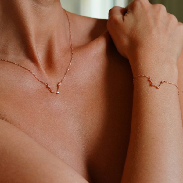 Gold Trip Aquarius Zodiac Constellation Necklace