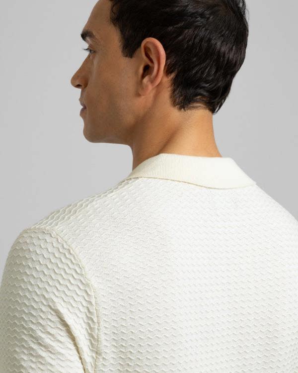 Steel & Jelly Aldgate - Chevron Textured Knitted Short Sleeve Shirt