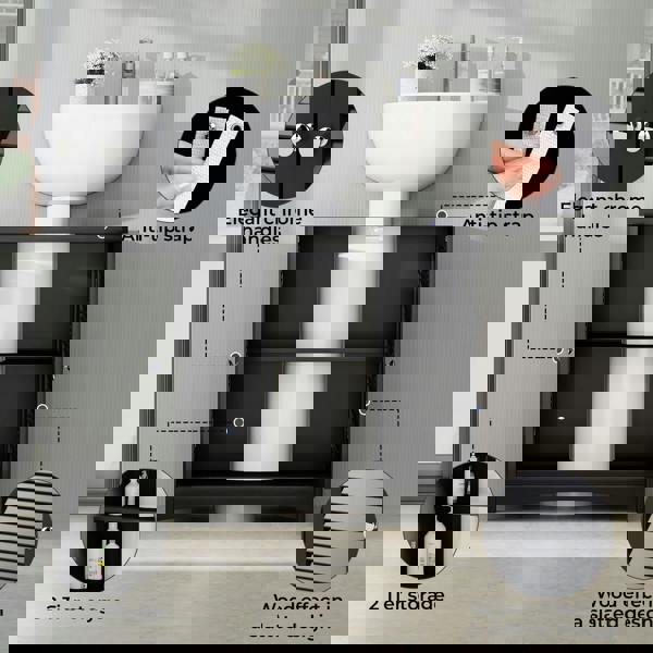 Levede Bathroom Under Sink Cabinet Basin Storage Cupboard Black Vanity Unit