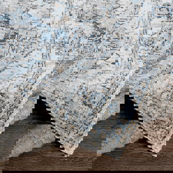 Livabliss Jolie-Vintage Grey Blue Brown Black Traditional Boho Rug