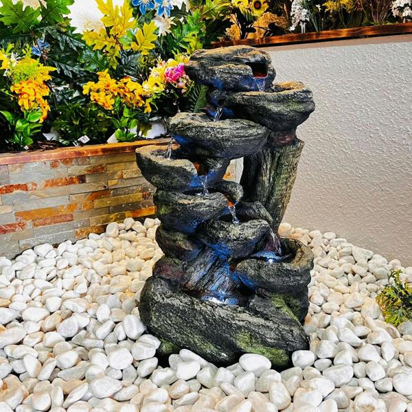 Tranquillity Water Features Harmony Rock Cascade Rock Effect Solar Water Feature