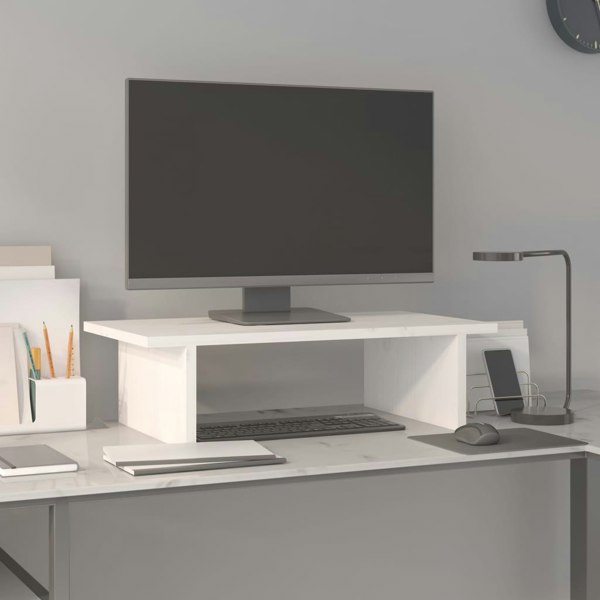 Berkfield Monitor Stand White 50x27x15 cm Solid Wood Pine