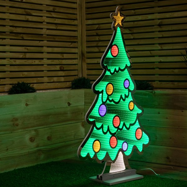 Samuel Alexander 4ft (1.2m) Tall Light up Christmas Tree Infinity Decoration with Multi-Coloured LEDs