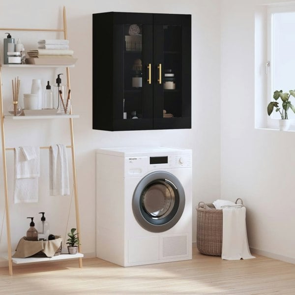 Berkfield Wall Mounted Cabinet Black 69.5x34x90 cm