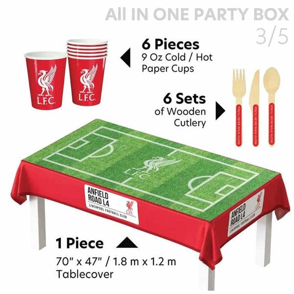 Liverpool FC All in One Party Box Set, Kitchen Accessories, Sports, Gift