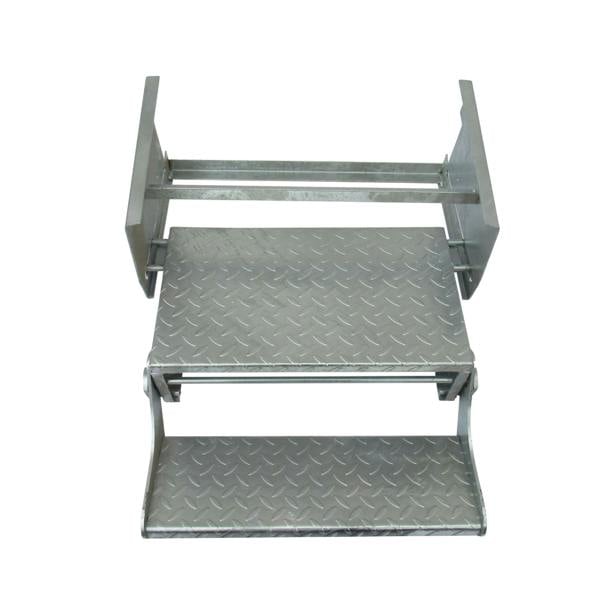 Double Slide Out Caravan Step (Galvanised Manual Pull Motorhome Platform Trailer Truck Van)