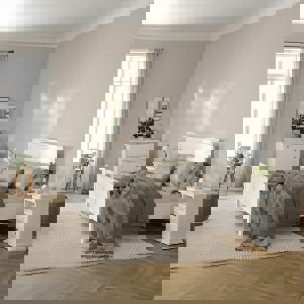 Furniture To Go Paris Bedside 2 Drawers in White