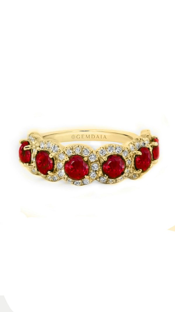 Gemdaia Stellar Medley Ring: Ruby & Diamonds