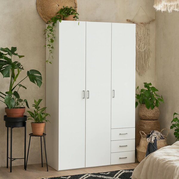 Wyld Haus Munich White Wooden 3 Doors 3 Drawers 5 Shelves