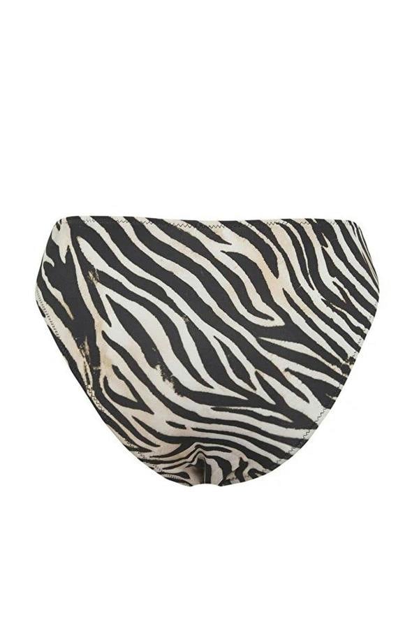WOVCOR Zebra Pattern Regular Waist Bikini Bottom
