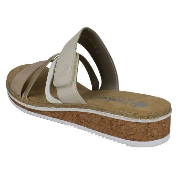 Rieker Ladies Rieker Wedge Heeled Strappy Mule Sandals V3652