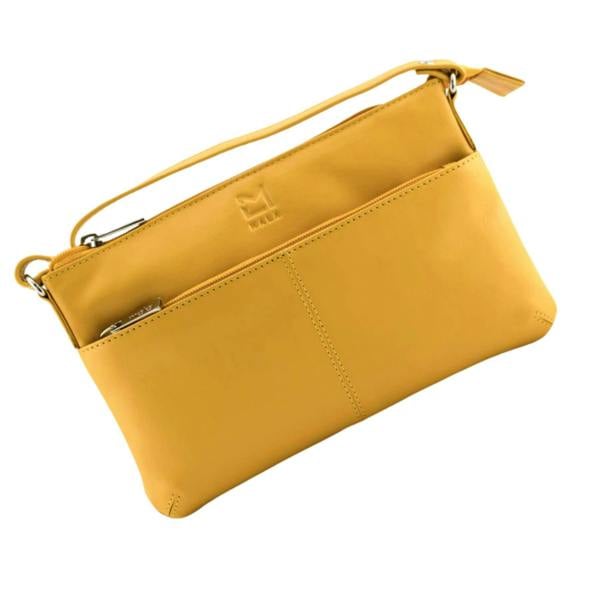 Mala Leather Anishka Slim Double Pocket Crossbody