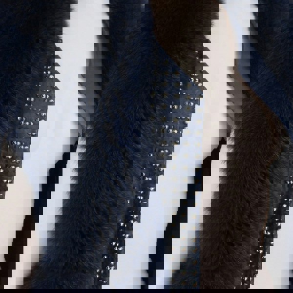 Thomas Wylde luxurious gilet in a midnight blue tone fox fur