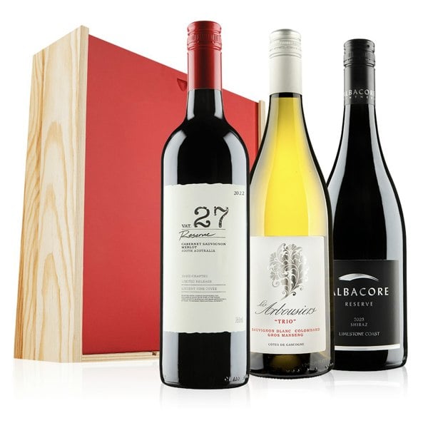Virgin Wines - Mixed wine trio in wooden gift box