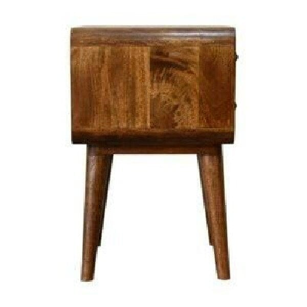 Wyld Haus Ostuni Curved Mango Wood Chestnut Bedside Table 2 Drawers