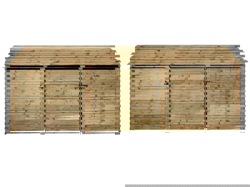 Arbor Garden Solutions Wooden Log Store with Doors and Shelf W-335cm, H-126cm or 180cm, D-88cm