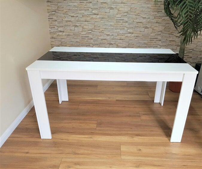 Kosy Koala Dining Table Wood Kitchen Place for 4 Seats, Dining Table Only (White and Black H 75 x L 117 x W 77 cm)