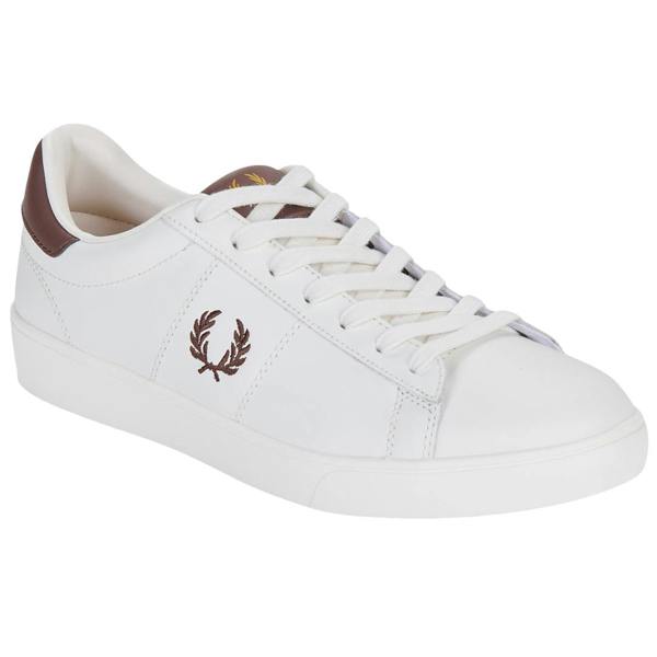 Fred Perry Spencer Leather Snow White Trainers UK 6.5