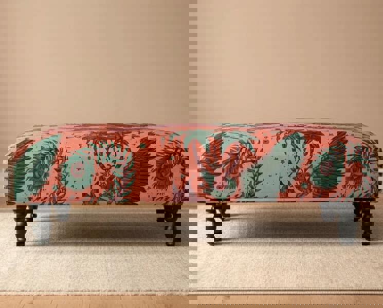 Made to measure available | contact us | Lynx Printed multicolour Fabric Footstool - ISTOOLS