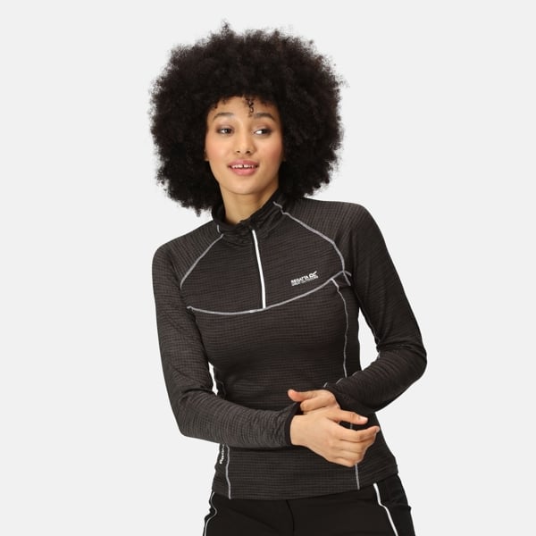 Regatta Yonder Half Zip Women's Quick Drying Running Fleece Top - Black