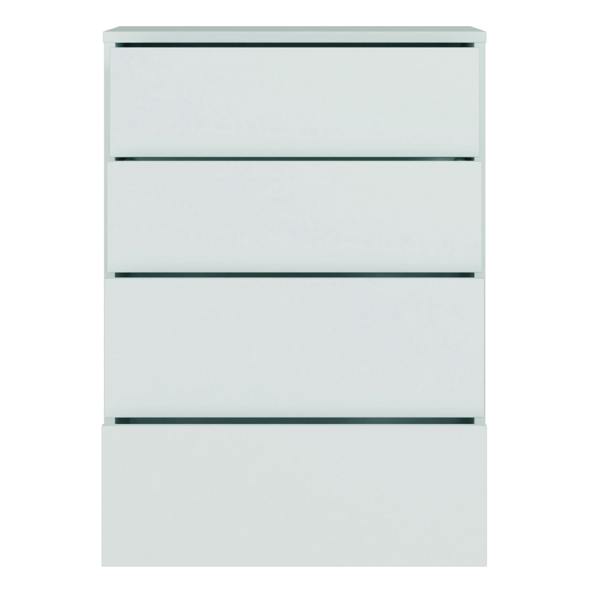 Alice Springs 4 Drawer Chest with Push-to-Open Drawers in Light Grey
