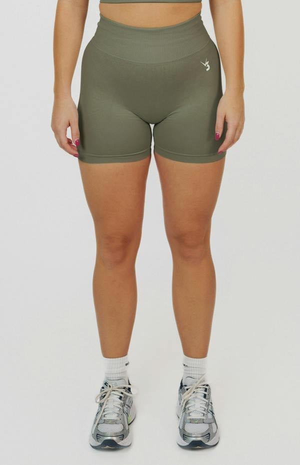 V3 Apparel Form Seamless Scrunch Sports Bra, Leggings & Shorts Set - Olive Green