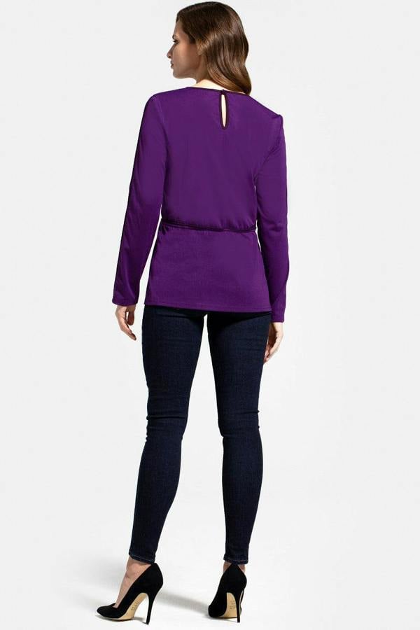 HotSquash Jersey Keyhole Top with Contrast Seams