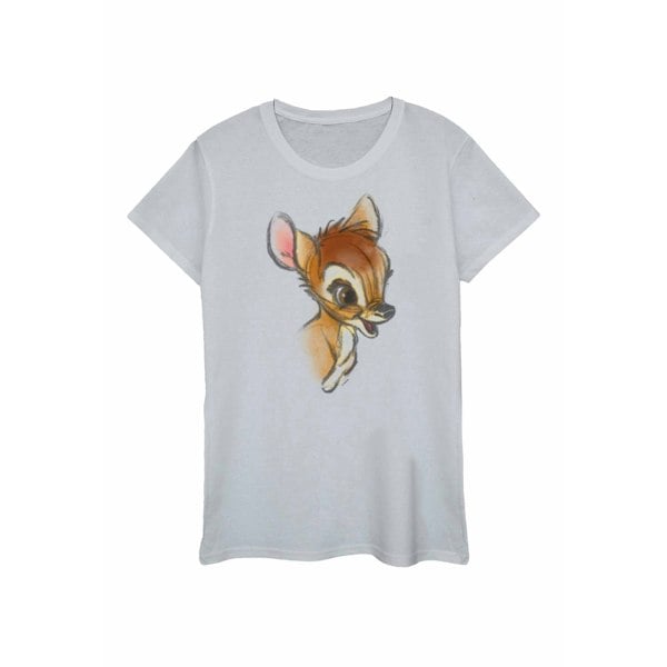 Disney Womens/Ladies Bambi Drawing Cotton T-Shirt - Sports Grey