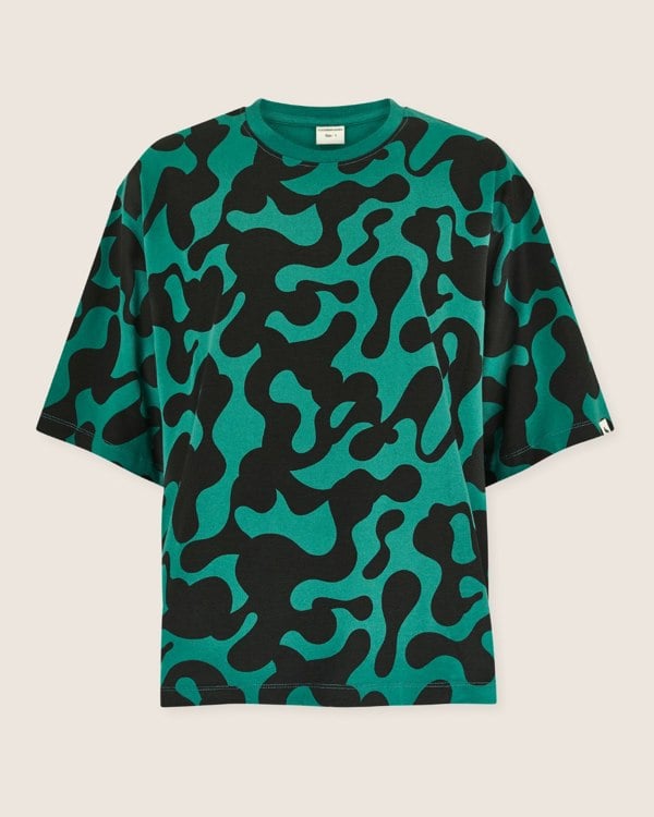 Elsie Green Abstract Swirl Print Oversized T-Shirt - image 3