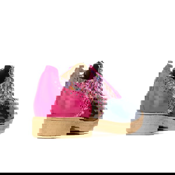 Embassy London The Artist - Blue & Pink Hummingbird - Women's leather lace-up shoe with brogue detailing