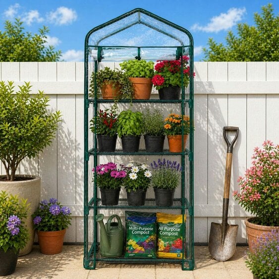 Neo Green 4 Tier Shelves Mini Greenhouse 150 x 70 x 50cm