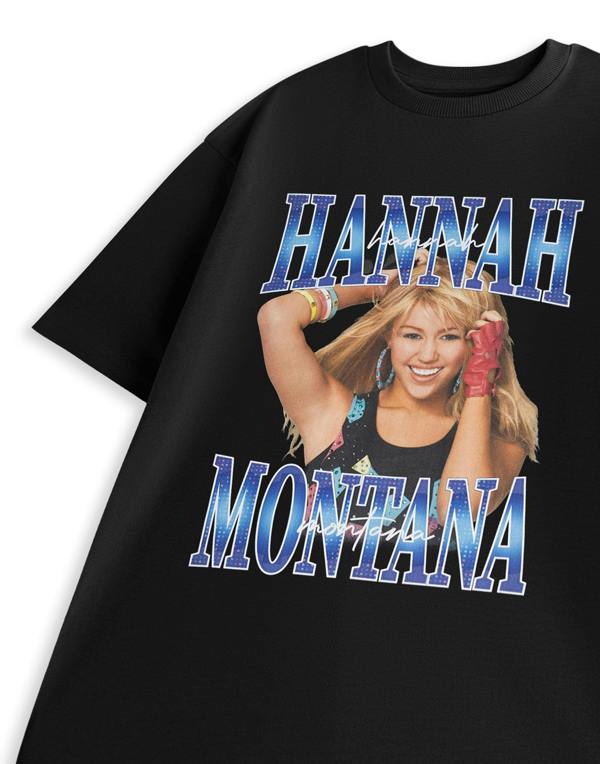 Disney Hannah Montana Womens Black Homage Short Sleeved T-Shirt