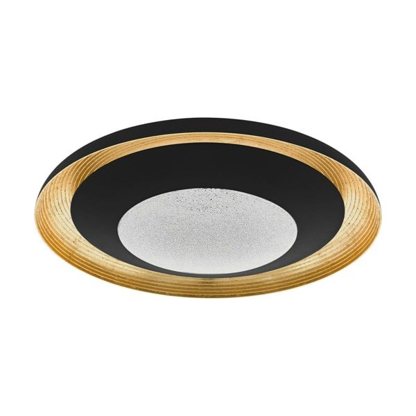 Wall Flush Ceiling Light Black Gold Transparent Plastic & Granille LED 24.5W Loops