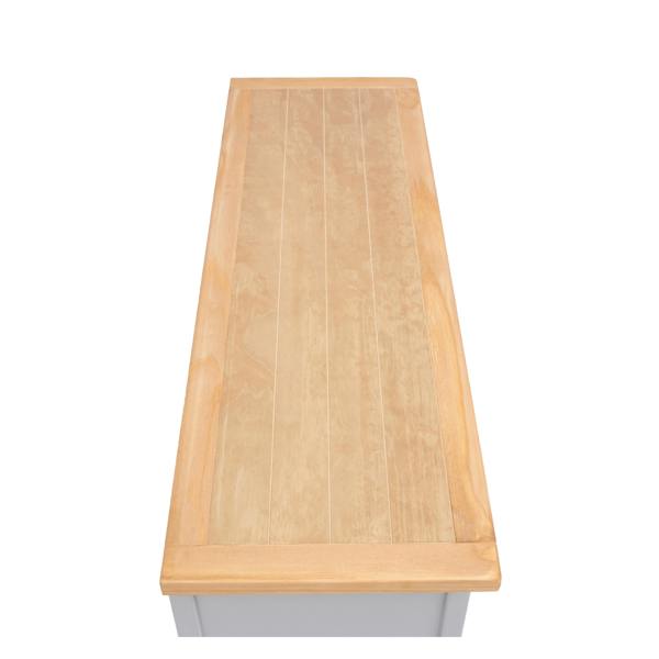 Cabinet Bits Bomporto Light Grey 3 Drawer 3 Door Sideboard Wood Knob