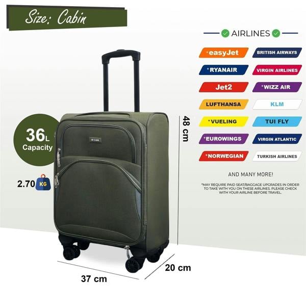 Infinity Luggage Expandable Soft 8 Wheel Lightweight Suitcase Luggage Travel Bags Set