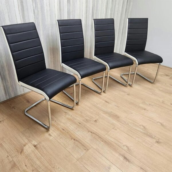 Kosy Koala Arrow Charcoal Dining Table Set With 4 Faux Leather Dining Chairs Kitchen Dining Room Furniture Set