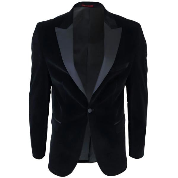 TruClothing Mens Black Velvet Dinner Tuxedo Suit Jacket Blazer