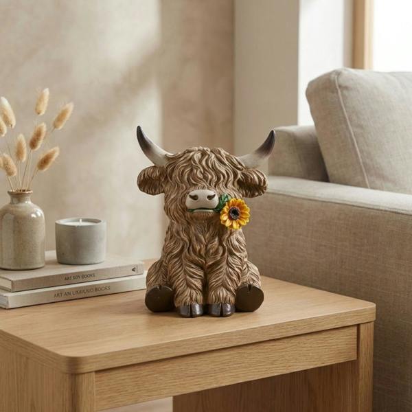 Garden Greatness Floral Highland Cow Ornament