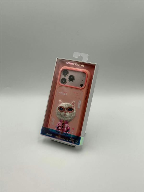 Nimmy Friends Nimmy Cool & Cute 2.0 White Rich & Beauty Cat Case with MagSafe for iPhone 17 Pro Max 6.9" Pink - N-KMLL-IP17-PRO-MAX-04