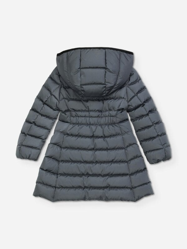 Moncler Enfant Girls Down Padded Charpal Long Coat in Grey