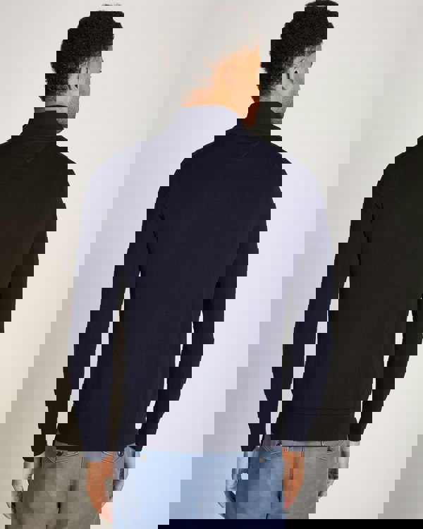 Tommy Hilfiger Essential Cotton 1/4 Zip Mock Mens Sweatshirt - Desert Sky