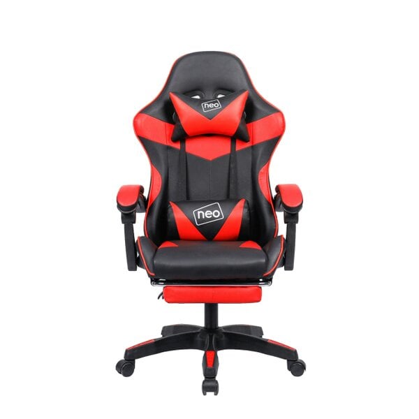 Neo Red & Black PU Leather Gaming Chair With Footrest