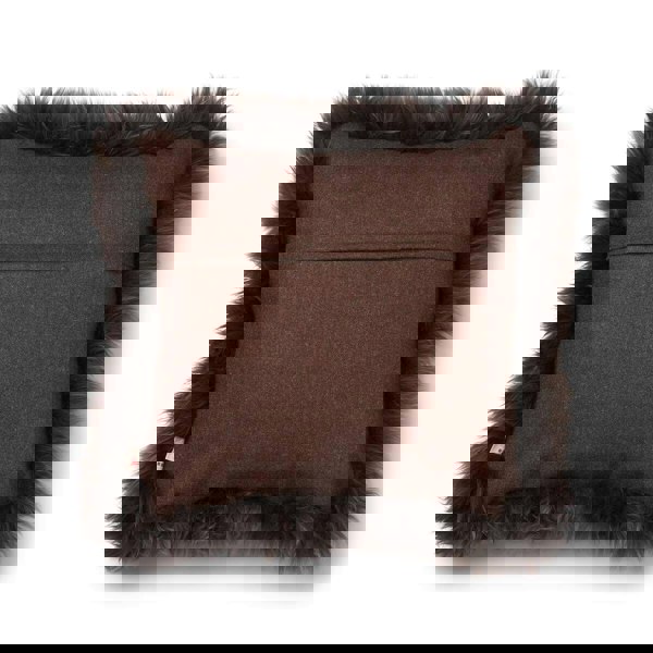 Wool Cushion | LW trim  | 52x52 cm Brown/Walnut